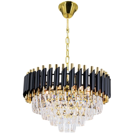 Żyrandol glamour złoto-czarny metalowy 6-punktowy 6260/6 z serii TOLEDO - Lampy Elem